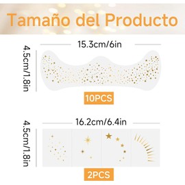 12 Piezas Parches de Pecas Doradas, Tatuajes Temporales de Pecas Falsas para Maquillaje Brillante, Fácil de Aplicar, Resistente al Agua, Accesorios de Belleza para Festivales, Fiestas y Cosplay