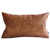 Kdays Thick Brown Faux Leather Lumbar Pillow Cover Cognac Leather