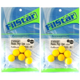 PRO FILSTAR Zig Rig Pop Up Foam Yellow Pack of 12, 14 mm - Pop Up Bait for Fishing Hooks - Pop Up Fishing - Carp Fishing Assembly - Fishing Bait - Food Accessories - Pop Ups Carp Hook Set