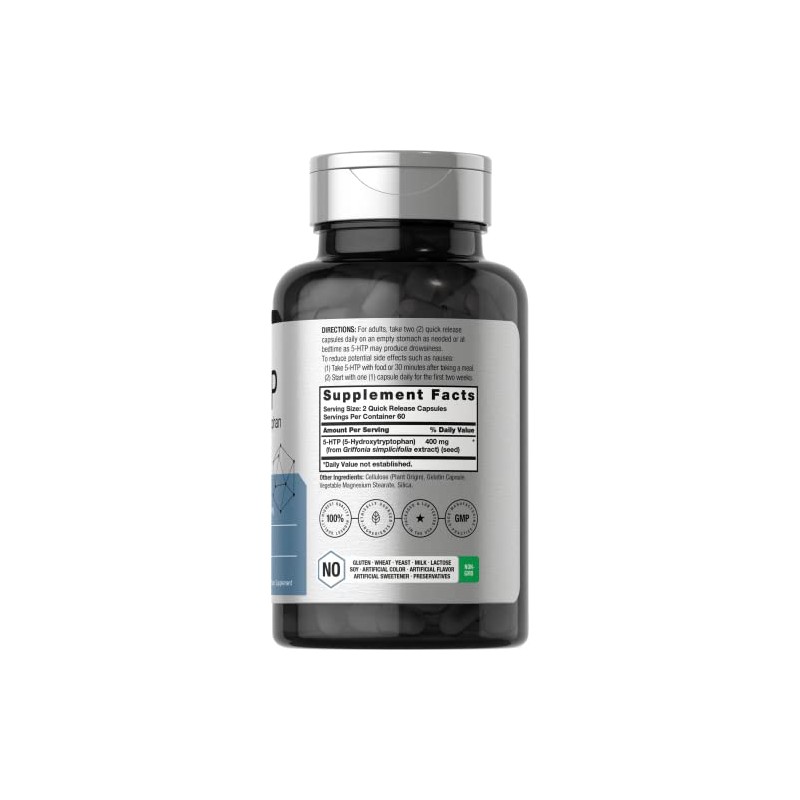 Horbäach 5-HTP 400 mg, 5-HTP Extra Strength, Sin OMG, sin