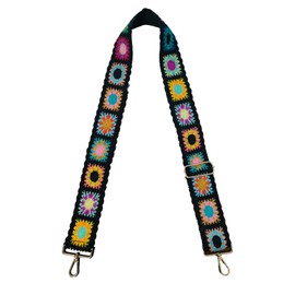 Ritzephyria 2" Wide Embroidered Bag Strap – Adjustable Boho Replacement Strap for Crossbody Purse, Handbag, Guitar, Shoulder Bags – Vintage Floral Design for Women