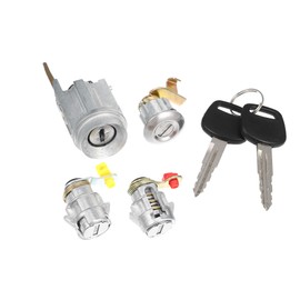 Hihaha No.69058-60041 / Door Lock Cylinder with Key for Toyota 4Runner 1990-1995 / Front Ignition Switch/Durable Metal / 1Set Silver Tone