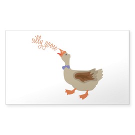 CafePress Silly Goose Sticker Rectangle Bumper Sticker Car Decal