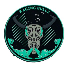 VMM-261 Raging Bulls PVC Glow Shoulder Patch - with Hook and Loop, 3"