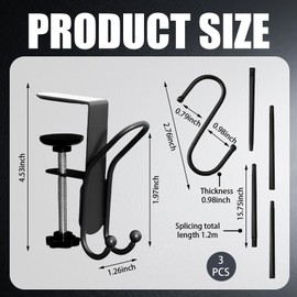 Hoolerry 3 in 1 Christmas Stocking Garland Hanger for Mantle Fireplace 3 Mantel Garland Hangers with 4 Adjustable Tension Rods 10 S Hooks for Xmas Holiday Stocking Wreath Hanging Ornament Decorations
