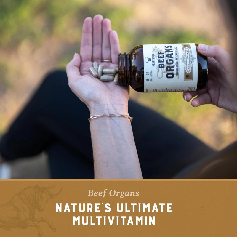 HEART & SOIL – 3000mg Grass-Fed Beef Organ Supplement for