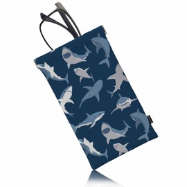 Beabes Glasses Case Cute Shark, Wild Fish Ocean Marine Sharks Portable Sunglass Case Glasses Case Pouch Eyeglass Case Fits Most Extra-Large Sunglasses Reading Glasses Goggle, Blue