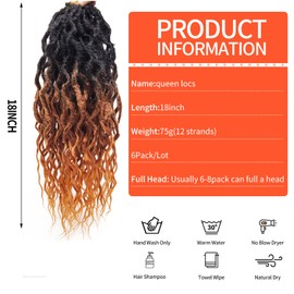 SuyiIRL Goddess Faux Locs Crochet Braid Hair Bohemian Locs 18 Inches Synthetic Dreads Ombre Braiding Hair Afro Dreadlock (18inch, ocean blue)
