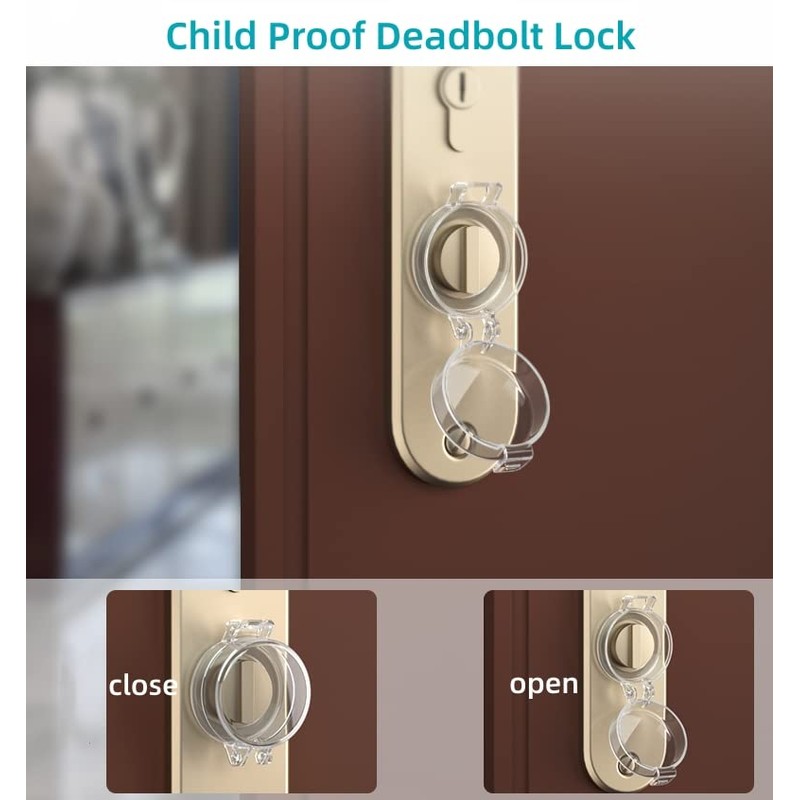 2 Pack Door Safety Deadbolt Lock for Kids,Child Proof Deadbolt