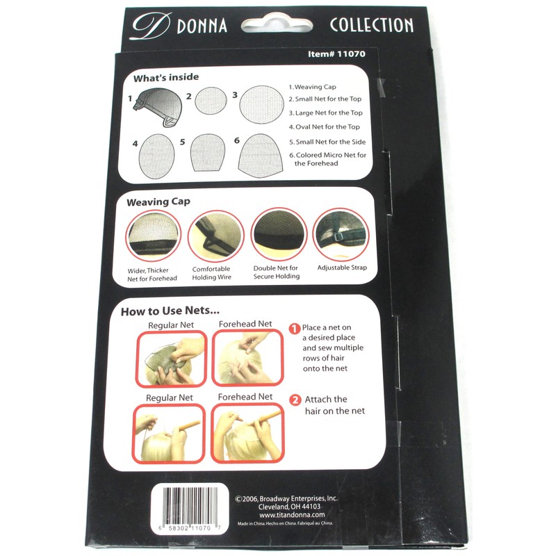 Donna Collection Hair Weaving Cap 5 Pieces Net Set #11070