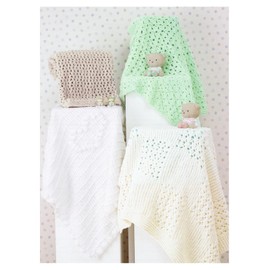 James Brett Chunky Knitting Pattern Baby Lacy Pattern Pram & Cot Comforter Blankets (JB447)