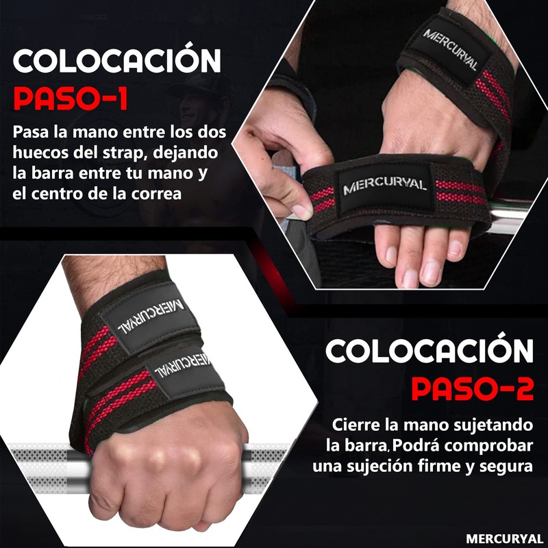 MERCURYAL Figure 8 Padded Lifting Straps Strength Training - Weight