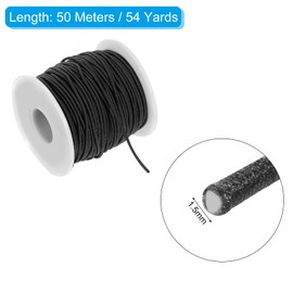 sourcing map 1.5mm Elastic String Cord Elastic Thread Beading String Cord for Jewelry Making Necklace Bracelet Beading, 54 Yards Black