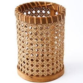 Xylarnoveth Boho Utensil Holder - Handwoven Rattan Utensil Holder for Kitchen and Countertop | Natural Woven Organizer for Rustic Kitchen Decor, Boho Basket for Cooking Tools and Tabletop Storage