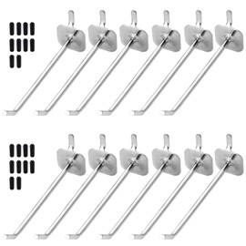 Ericrise 20 Pieces Perforated Wall Hooks, Pegboard Hooks, Tool Wall Hooks, Single Hooks, Pegboard Hooks for Perforated Wall, Perforated Wall Accessories, Hooks for Display Board, Supermarket Shelves,
