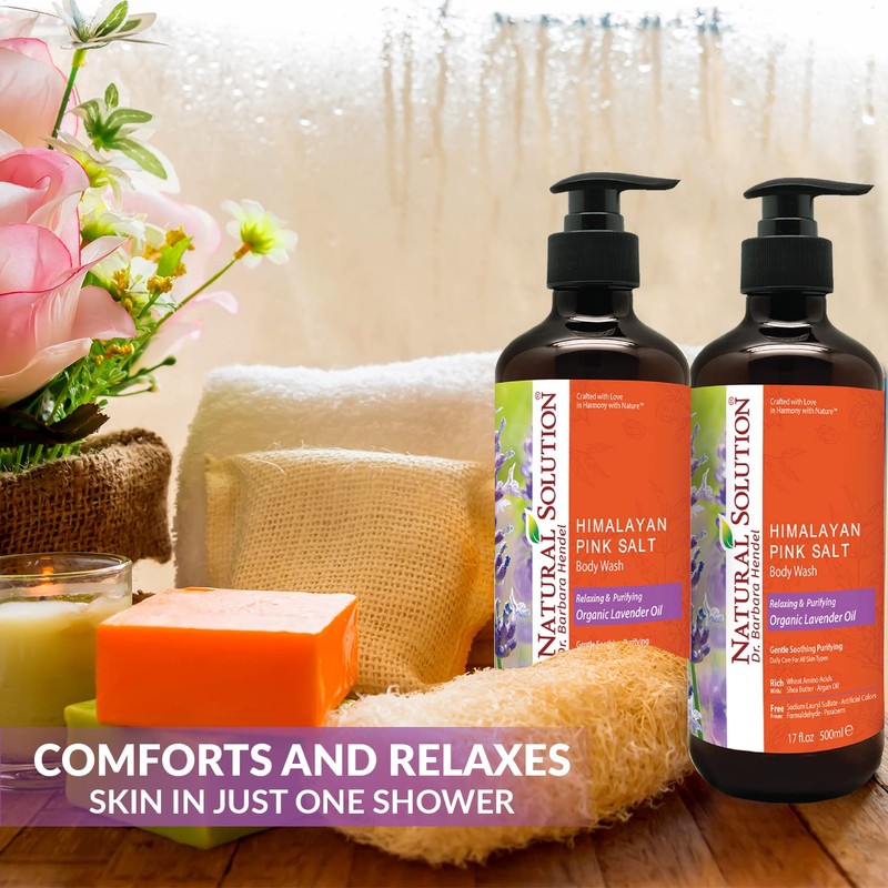 NATURAL SOLUTION Pink Salt Body Wash, Relax & Purifying Body