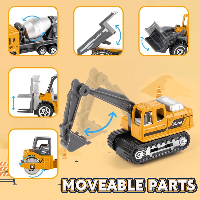 Kid Diecast Metal Cars Engineering Vehicles Set,Construction Toys for Boys