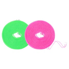 sourcing map 2Pcs 32.8ft Windproof Nylon Clothesline, Portable Washing Line, Adjustable Clothes Drying Rope for Camping Travel Hanger, 2 Color