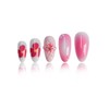 CECOBAG 24pcs Medium Press-On Almond Nails, Spring Pink Flower Tip