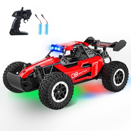 SZJJX Ferngesteuertes Auto für Kinder ab 3 4 5 6 7+,20KM/H RC Auto mit LED-Leuchten,2.4 GHz 2WD Monstertruck-Spielzeug,Spielzeugautos für Mädchen und Jungen,Weihnachts- und Geburtstagsgeschenke–Rot
