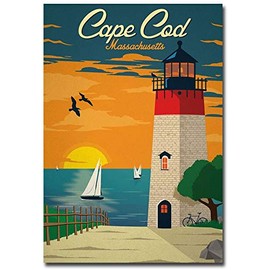 Cape Cod Vintage Travel Art Refrigerator Magnet Size 2.5" x 3.5"