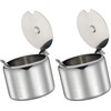 Wwyan 1Set of Silver 285ml Stainless Steel Sugar Bowl with