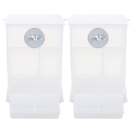 Alipis - Jaula de periquitos automática, alimentador de pájaros, recipiente de comida transparente, platos de loro, cacatúas, dispensador de alimentos para pinzones canarios, cotortolitos, 2 unidades, dispensador de agua para pájaros