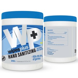 WIPESPLUS Hand Sanitizing Wipes Canister Alcohol Free for Home and Business, 240 Count
