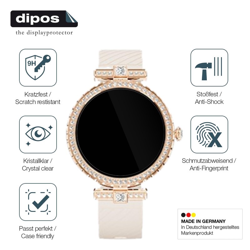 dipos I 2x Displayschutz 9H klar kompatibel mit FEELNEVER FV8
