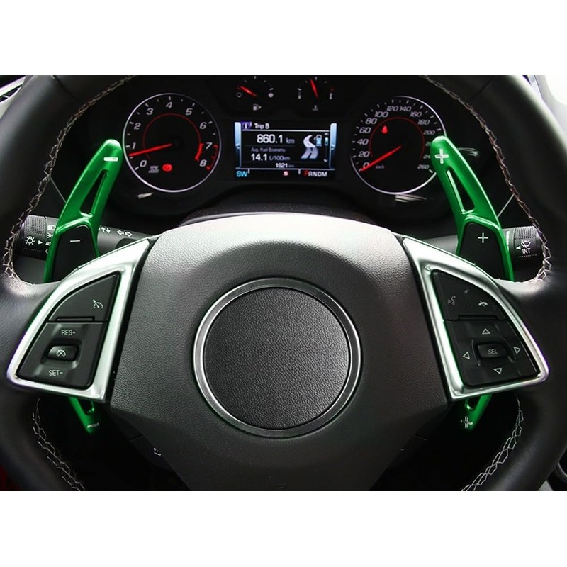 iJDMTOY Green CNC Billet Aluminum Larger Paddle Shifter Extensions Compatible