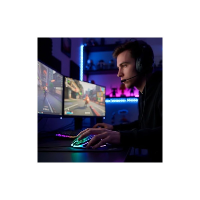 Green Leaf 18-8298 Mouse Gamer 6D Alambrico, 1000 a 1600