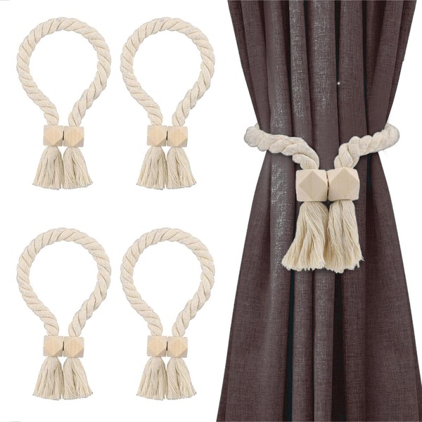 4 PCS Magnetic Curtain Tie Backs, Curtain Tie Backs Magnetic