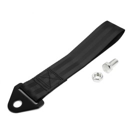 RASTP - Correa de remolque para carreras, modificación de coche, correa deportiva para parachoques delantero o trasero (negro)
