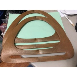 Unbranded Pair of Vintage Large D Brown Plastic Craft Purse Handles Macrame Crochet Sewing