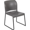 BOWERY HILL Contemporary Plastic Sled Base Stacking Chair in Gray