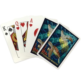 Lantern Press Pt Pleasant Beach, New Jersey, Sea Turtle, Paper Mosaic (52 Playing Cards, Poker Size Card Deck with Jokers)