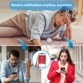 Wireless Personal Alarms for Elderly - Caregiver Seniors Pager Alarm, SOS Elderly Alarm Call Button, Fall Calls Wifi Home Smart Alarm System with Receiver and 2 Call Bell Button
