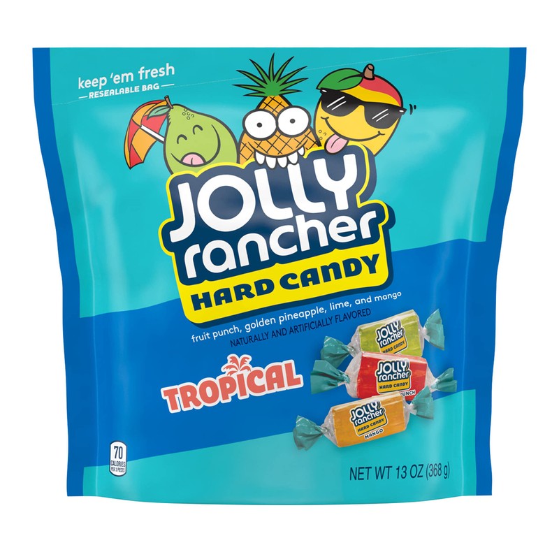 JOLLY RANCHER Assorted Tropical Fruit Flavored Hard Candy Resealable Bag,