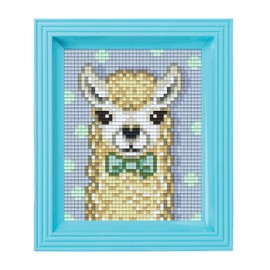 Pixel P31441 Mosaic Gift Packaging Alpaca, Pixel Picture with Frame, Easy Plug-In System, No Ironing or Gluing, Stones Made of Organic Plastic
