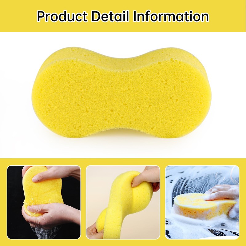 2 PCS Car Sponges, Anti Scratch Technology Jumbo Sponges For