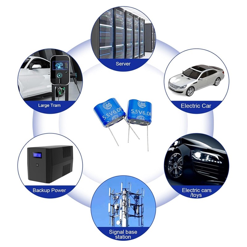 PENGLIN 2pcs Super Farad Capacitors 5.5V 6F 13x26x22mm Electric Double