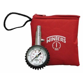 Winters PGV693 PGV Series Tire Pressure Gauge, Includes Rubber Boot and Carrying Pouch, 2" Dial, Top Connection, 0-100 psi/kPa