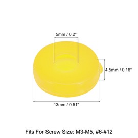 sourcing map 100Pcs 5mm Hinged Screw Cover Caps Plastic Fold Screw Snap Covers Washer Flip Screw Protection Cover for M3 M4 M5 Screws, Yellow