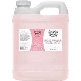 Rose Water Facial Toner - 32oz Bulk Alcohol-Free Vegan All Natural Refreshing for Face and Hair - Uplifts, Calming & Soothing for All Skin Types