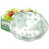 50Pcs Sage Green Floral Large Oval Paper Plates 12 x