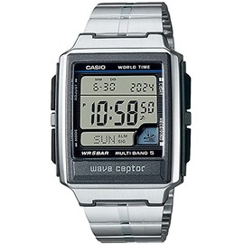 Casio WV-59R Series Wave Sceptor Wristwatch, Silver, Square