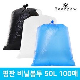 Flat 50L (62*82) 100 separate recycling garbage bags, black / 평판 50L(62*82) 100매 분리수거 재활용 쓰레기봉투, 검정