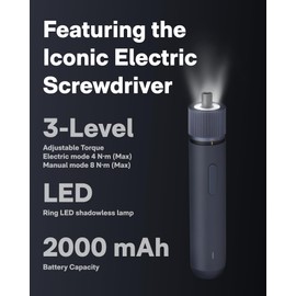 HOTO 40-Piece Tool Kit, Household Essentials tool set w/Smart Electric Screwdriver (LED, 3 Torque) + 14 Tools & 26 Accessories | Pro-Grade Compact Organizer for Home Repairs, DIY