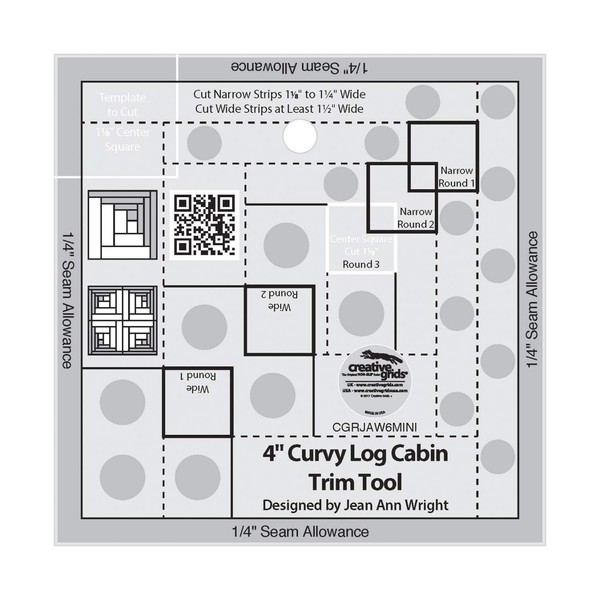 Creative Grids 4in Curvy Log Cabin Trim Tool - CGRJAW6MINI