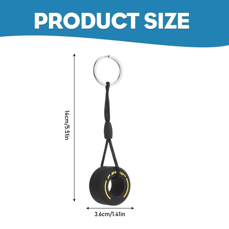 MUYAPAY 4 Pieces Car Key Chain, Creative Tyre Keyring, Beautiful